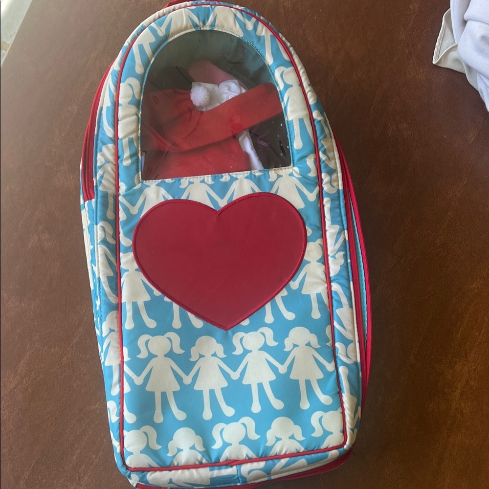 Red Heart Blue Doll Carrier